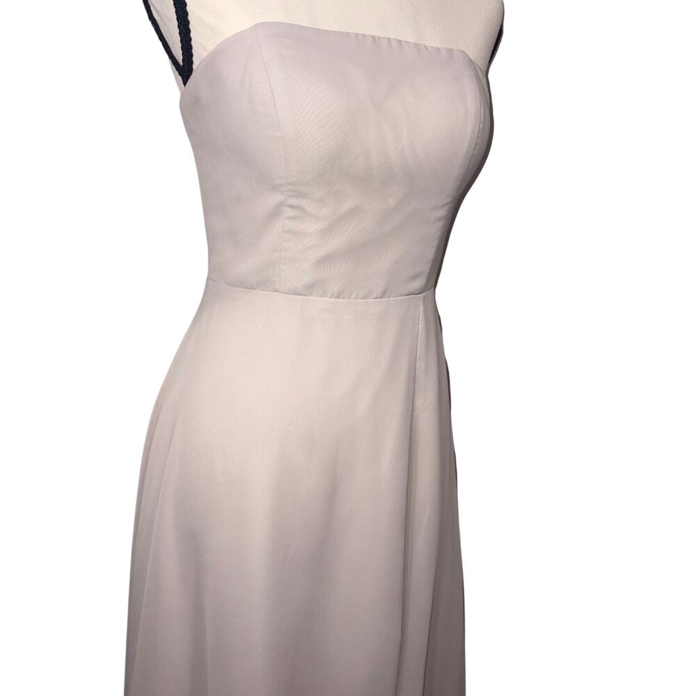 Azazie Wren Formal Taupe Bridesmaid Gown Strapless A-Line Silde Slit A2 - Picture 3 of 14